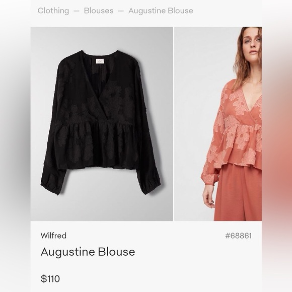 Wilfred Size L Augustine Peplum Blouse - Mauve - Picture 6 of 8